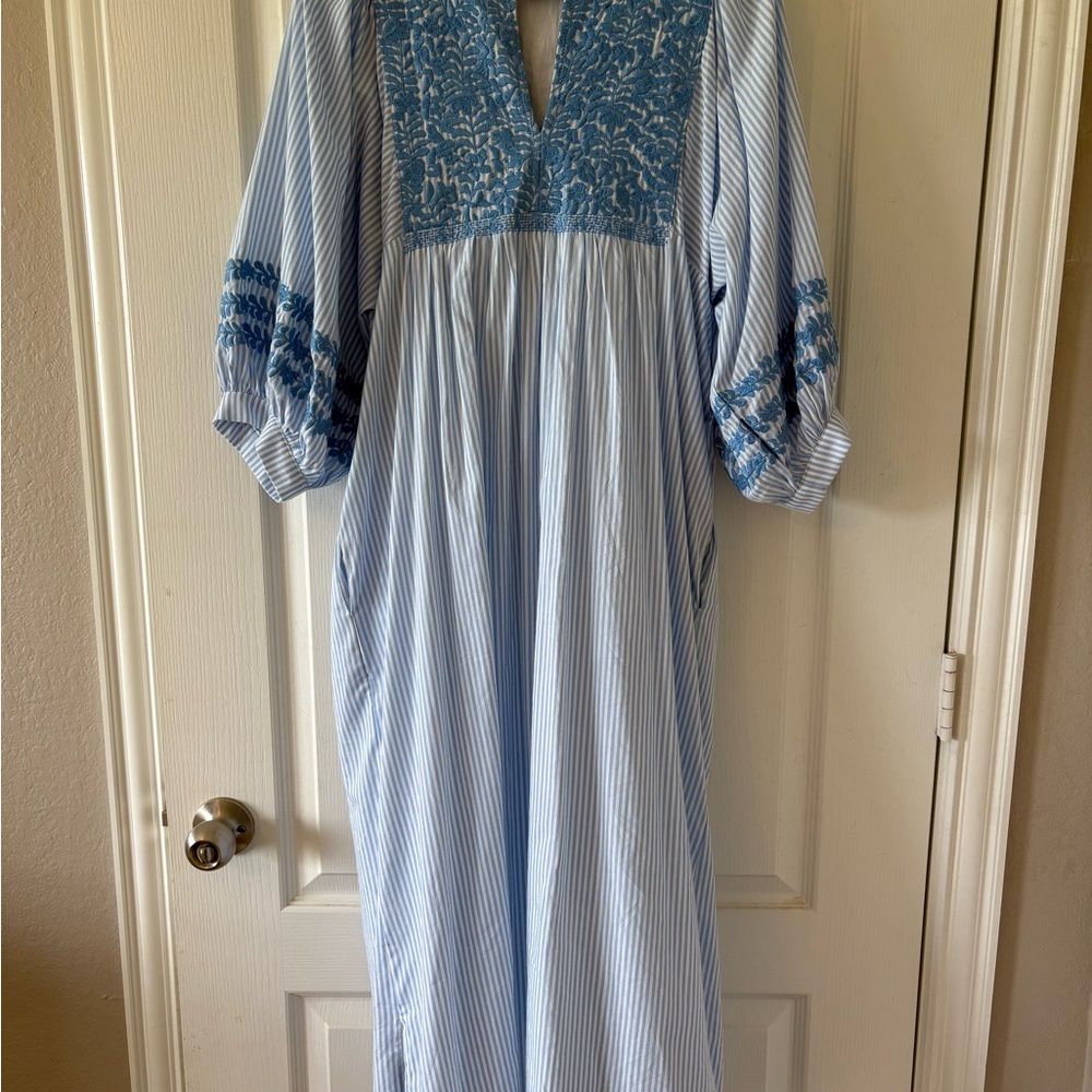 J Marie Blue Pebble Midi Dress